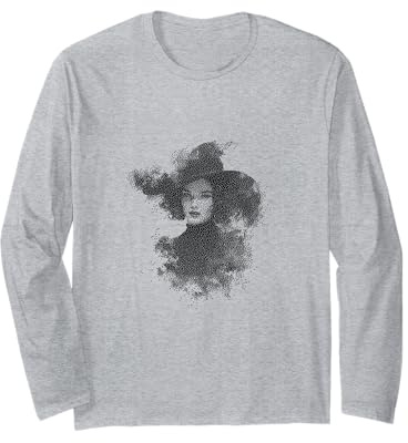 Fliegende Hexe auf Besen, Halloween-Design Langarmshirt