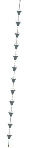 KESOTO Cadena de Lluvia como Recogedor de Lluvia Y Cadena de Bajante Un Elegante Distribuidor de como Decoración Exterior Hecho de Metal Resis