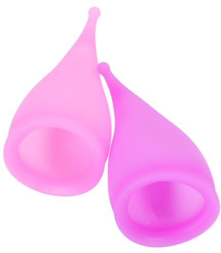 Hoement Coppette Mestruali in Silicone 30ml Femminili Confezione da 2 Pezzi, Raccolta Anti-perdita Flessibile e Riutilizzabile per Donne, Adatte per Nuoto, Escursioni e Uso Colore Casuale