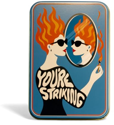 TINIT Match Tin | You're Striking - Storage Box Matches Firelighter Metal Lighter Gift Storage Funky Unique Present Birthday Christmas Home Housewarming Aesthetic Decor Kitchen | You're Striking