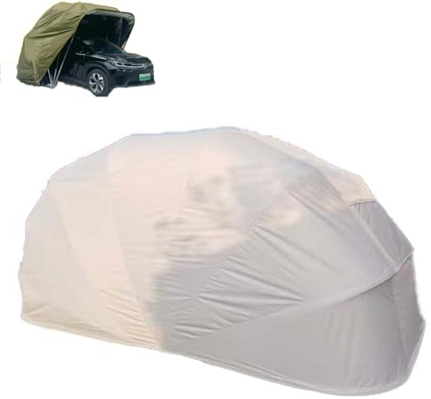 Tendalino per Auto Retrattile Pieghevole, Garage Portatile In Acciaio Inossidabile con Finestrini Laterali, Garage Pieghevole Mobile, Tettoia per Auto con Telone per Tutte Le Stagioni gray