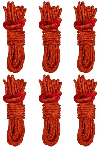 Haodream Reflektierendes Zelt Abspannseil, leichtes Führungsleinenkabel, 13 Fuß langes Abspannseil für Outdoor Camping, Wandern, Markise, Zeltseil, Baldachin, Abspannleine