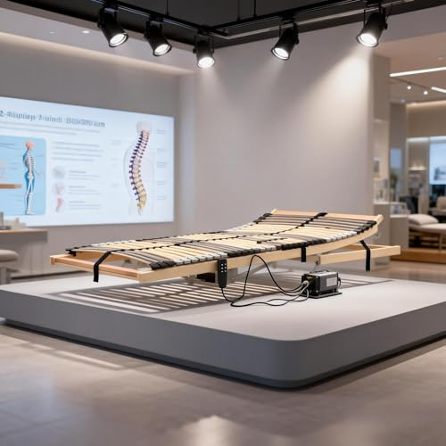 Woonisher Rete a doghe elettrica con 42 doghe, 7 zone, 90x200 cm, testiera e pediera regolabili, struttura letto e reti a doghe per un comfort personalizzato