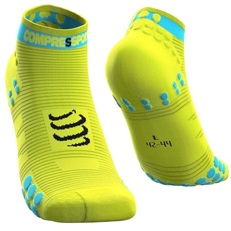 COMPRESSPORT Herren V3 Low Flou Laufsocke Tief, Neon Gelb, 42-44 EU