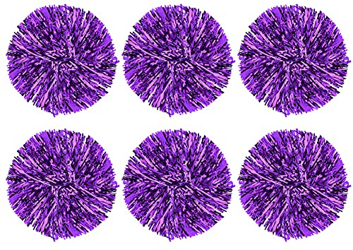 6 Stücke Cheerleading Pom Poms Party Dance Zubehör Sport Pompoms Cheerleader Beifall(Lila)