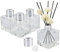 EMAGEREN 4-Piece Glass Diffuser Bottles - 50Ml Square Diffuser Jars for Essential Oil Fragrance, Aromatherapy DIY Home Use