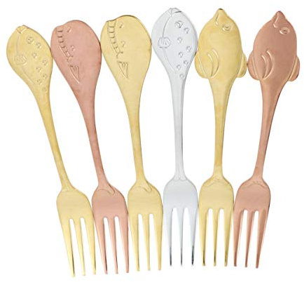 Cabilock 6st Antike Kuchengabeln Silberne Kuchengabeln Salatdessertgabel Edelstahl-kuchengabeln Mini-dessertgabeln Puddinggabel Goldene Kuchengabeln Vintage Kuchengabeln Nachtisch Vorspeise