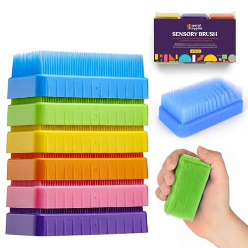 Special Supplies Cepillo sensorial para terapia terapéutica para cepillado ocupacional y sensorial, herramientas estimulantes y calmantes para niños y adultos, cerdas suaves y flexibles, sin látex