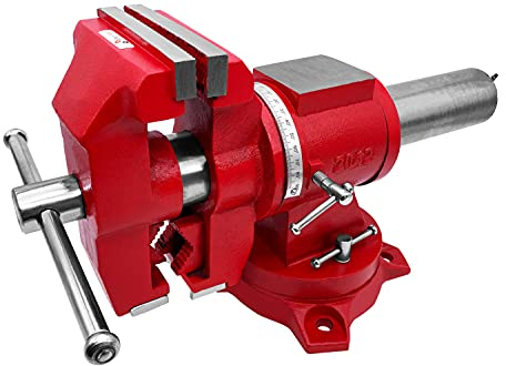 PAULIMOT 2-Achsen Werkbankschraubstock mit Amboss, 130 mm Backenbreite, drehbar