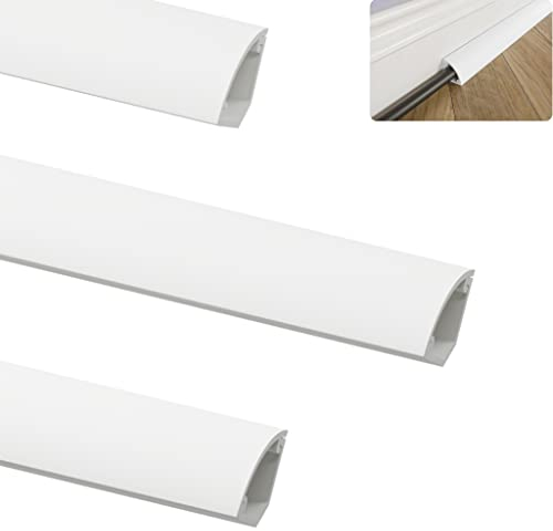 INCETUE Kabelkanal viertelrund für Ecke, Kabelkanäle dreieckig selbstklebend zum unterputz Kabels, Kabelleiste klein Weiss für Montage an der Wand, PVC Kabelschacht 2x1,3x30cm x 22Stk. - Weiß