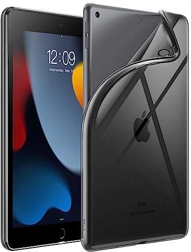 JETech Transparente Hülle für iPad 9./8./7. Gen 10,2, Schwarz | Für iPad 10,2 (2021/2020/2019), Weiches Transparentes TPU, Schlanker Stoßschutz