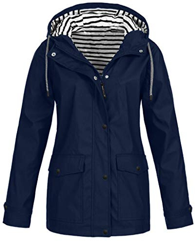 BOTCAM Chubasquero para mujer, tallas grandes, impermeable, cortavientos, chaqueta funcional con capucha, entretiempo, chaqueta ligera de invierno, chaqueta softshell para exteriores, forro polar