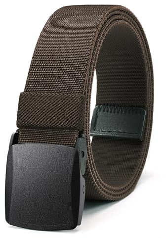 Bon4Extrao Elastischer Gürtel Herren, 38mm Stretchgürtel Herren mit YKK-Kunststoff-Schnalle Metallfrei & Flughafentauglich, Stoffgürtel für Arbeit, Wandern & Business, Individuell Kürzbar