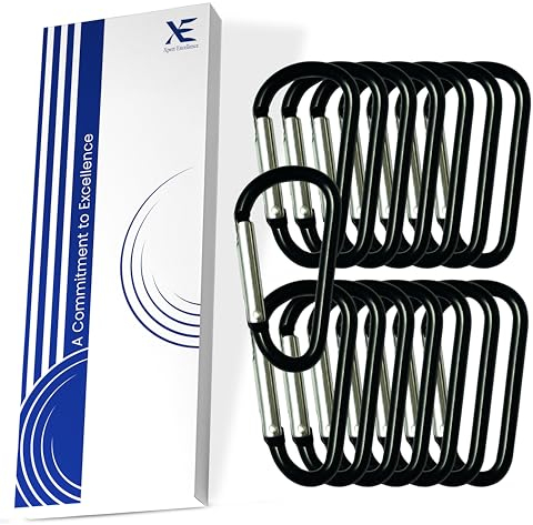 XE 15 Stück Edelstahl-Karabinerhaken – kleine Karabinerhaken D-Schlüsselanhänger Clips für Schlüssel, Rucksack, Hundeleine, Angeln, Camping und Reisen