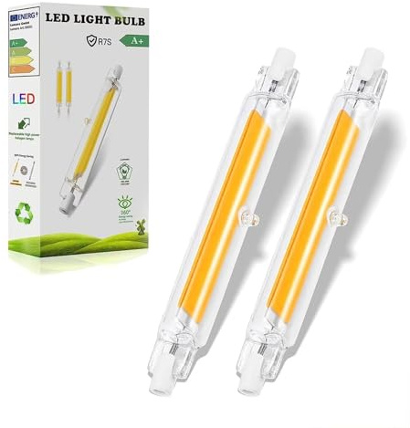 R7S Dimmable LED Light Bulb 20W J118 Warm White 3000K COB Filament Chip J Type Linear Light Bulb Double Ended Reflector Light 200W Halogen Replacement Energy Saving R7s Floodlight (2 Pack)