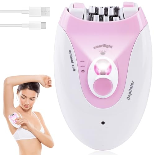 Epilierer, 2-in-1 Kabelloser Elektrischer Epilierer Gesichtsepilierer Damen, Epilierer mit LED Licht 2-Gang-Verstellbarer Epilierer Gesichtsepilierer Frauen für Frauen, Gesicht, Körper, Bikini, Bein