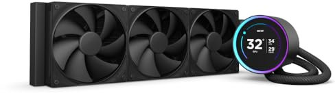 NZXT Kraken Elite 360 - Refroidisseur liquide tout-en-un pour ordinateur - Radiateur 360 mm - Trois ventilateurs F120P - Écran LCD IPS 2,72 personnalisable - Pompe NZXT Turbine - Noir