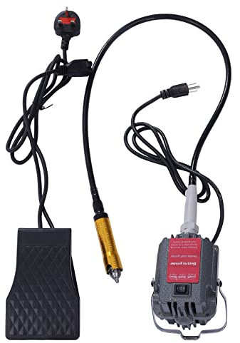 Hanging Flexshaft Mill Motor 6mm Jewelry Design&Repair Tool 220V 0~18000rpm Metalworking Jewelry Tools Repair Kit for Engraving, Polishing, Cutting, Drilling of Glass, Crystal, Gemstones, Wood, Metal