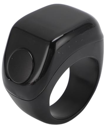 Zunate Smart Rings Counter, Electronic Finger Counter, Prayer Reminder Counter, Digital Tasbeeh Tasbih with Vibration Reminder, 0.42in Screen, Touch Control, for Muslim (Black)
