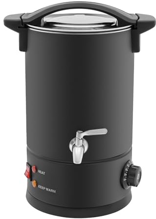 Cutycaty Wachsschmelzer für Kerzen 8L/10L/12L/15L Wachsschmelzgerät für Kerzenherstellung 1800W Elektrisch Wachsschmelztopf, Edelstahl Kerzenwachsschmelzer mit Ausgussheizung, 30-110°C (8L)