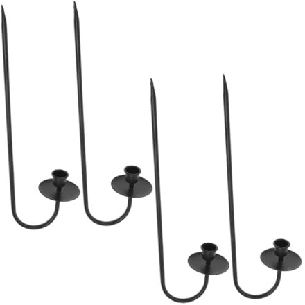 Yardenfun 4stücke Wandkerzenhalter Metall Moderne Schwarze Wandkerzenständer Für Stumpenkerzen Für Bauernhäuser Hochzeiten Und Kamin-Dekoration