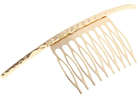Haarkamm aus Metall, Vintage, blanko, für Hochzeit, Braut, Haarschmuck, goldfarben
