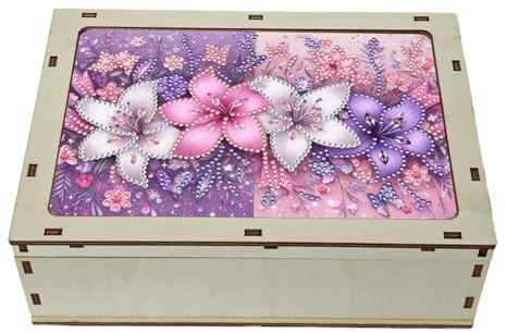 Diamond Painting Holder Case, Wooden Box DIY 5D Diamond Painting Jewelry Box, Rhinestones Diamonds Art Jewelry Storage Case for Women Girls-04