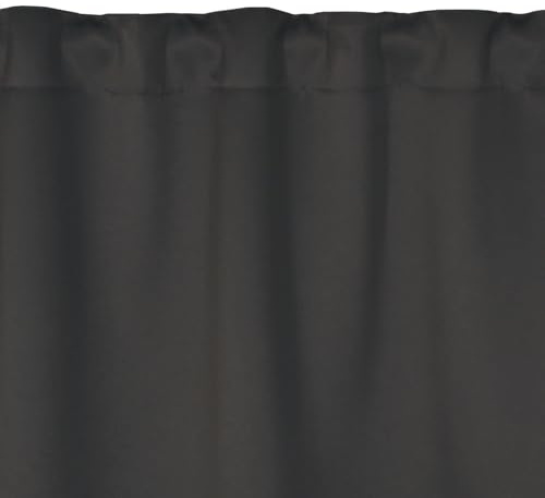 Atout Ciel Rideau 100% occultant Non feu M1 à Galon fronceur 140x260cm prêt a Poser, Gris foncé
