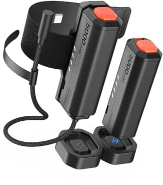KIWI design P5000 Powerbank 2x5000mAh 20W Schnelllade für Quest 3/3S/2/Pro | Für Quest 3/3S/2/Pro, 2x5000mAh unbegrenzte Energie, 20W Schnellladung, stabiler Halt, leicht 105g, sicher zertifiziert
