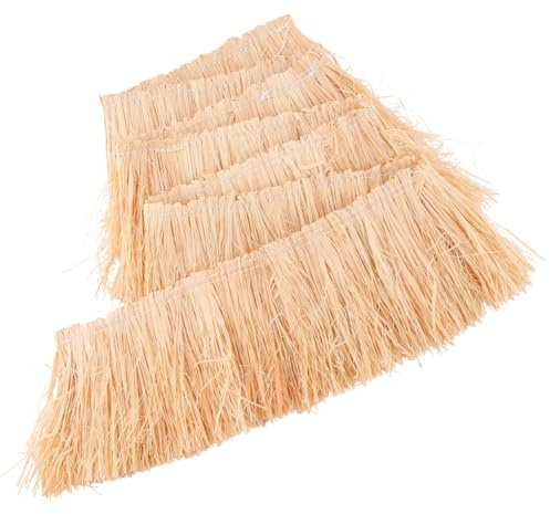 CABODYALS Flecos de Rafia de 1 m Y 80mm, Estilo Navajo, Color Blanco. Borlas Ligeras Hechas A Mano con Rafia Natural. Adornos Decorativos para Costura, Manteles, Cortinas, Ropa, Manualidades Y Proyec