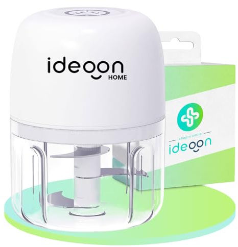 ideoon Kompakter Elektro Multizerkleinerer 250ml 30W: genialer Mini-Häcksler, kabellos & leistungsstark – Perfekt für Zwiebeln, Knoblauch & Babynahrung