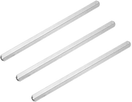 sourcing map 3Pcs Door Knob Spindle, 150mm x 7mm Spare Door Handle Spindle Bar, Vintage Straight Knob Replacement Parts for Mechanical Locks, Silver Tone