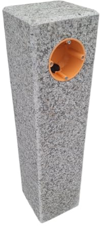Einzelsteckdose Granit Naturstein G603 50x 12 x 12 cm Granitsteckdose Gartensteckdose Außensteckdose Natursteinsteckdose Granitpalisade Steinsteckdose Steckdosensäule