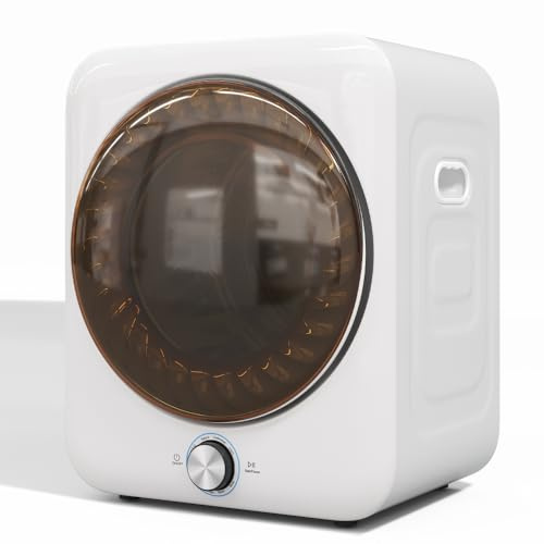 Mini sèche-linge avec évacuation d'air 3 kg, efficacité 1350 W, 8 programmes avec capteur NTC, 65 dB silencieux pour appartement, montage mural, double filtre sans consommables, porte de 45,5 cm