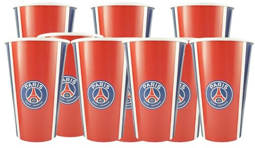 PSG 10 x verre gobelet jetable 47,5 cl Collection officielle PARIS SAINT GERMAIN