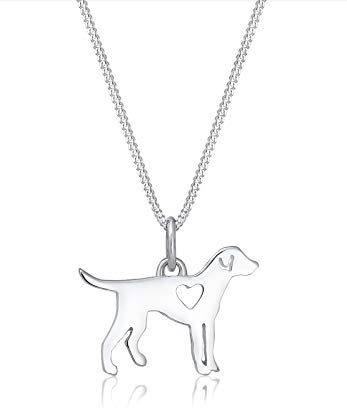 Elli Halskette Damen Hund Tierfreund Cut-Out in 925 Sterling Silber