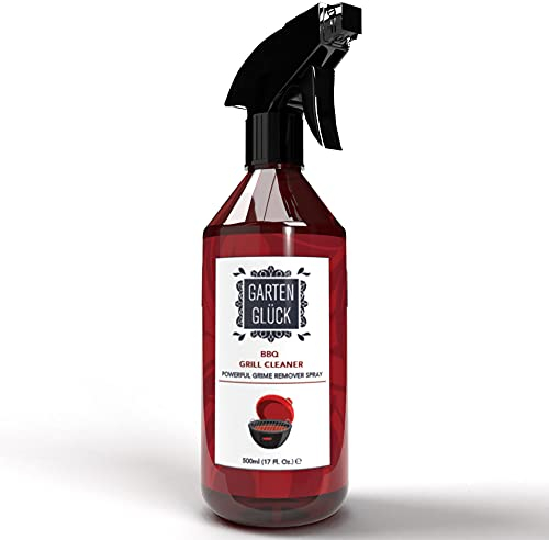 Garten Glück Spray Sgrassatore Barbecue Gas Non Chimico, 500ml - Spray Pulitore per Griglia Barbecue con Acido Citrico per Pulizia Profonda - Efficace Detergente per Pulizia Barbecue Griglia
