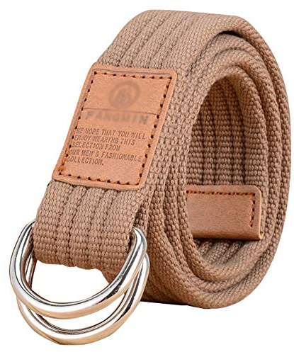 Stoffgürtel für Damen und Herren Doppel D-ringe Leinwand Canvas Schnalle Gürtel