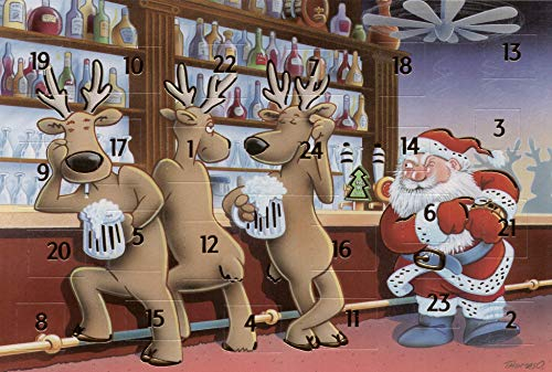 Lustige Adventskalender Grußkarten 4 Stück Weihnachten Spaß Fun