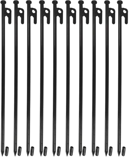 DANCHEL OUTDOOR 16 Inch Tent Stakes Heavy Duty 10 Packs