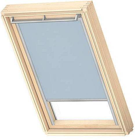 VELUX Original Dachfenster Sichtschutzrollo für SK08, Himmelblau, mit Grauer Führungsschiene