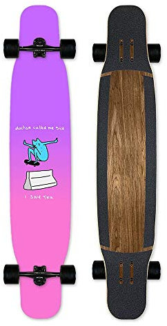 Ahorndeck Anti-Rutsch Longboard Double Kick Concave Komplett Street Dance Board Professionelle tragbar Skateboards zum Kinder Jugendliche Erwachsene Anfänger Jungen Mädchen etc