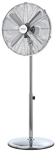 Cecotec Ventilador de Pie EnergySilence 580 RetroStyle. 60 W, 4 Aspas 40 cm de Diámetro, Oscilante, 3 Velocidades, Altura ajustable 90-125 cm, Motor de Cobre, Acabado Cromado