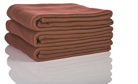 Glart Lot de 3 couvertures polaires Oeko-Tex marron chocolat, taille 130x160 cm, 200+ g/m². Idéal comme couverture de canapé, couverture câline ou couverture de pique-nique
