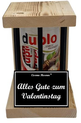 duplo Riegel - Notfall Reserve - Black Edition - Alles Gute zum Valentins-Tag - Geschenk - Die süße lustige Geschenkidee aus Holz für Männer und Frauen