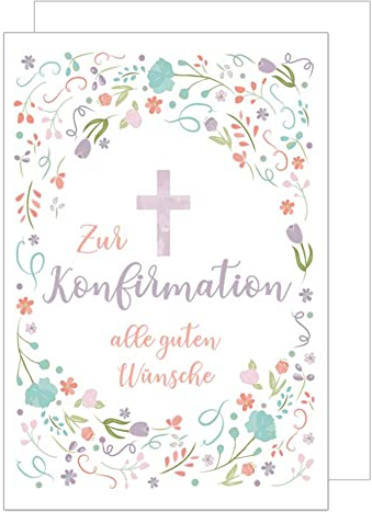 Edition Seidel Premium Glückwunschkarte zur Konfirmation mit Umschlag. Konfirmationskarte Karte Grusskarte Junge Mädchen (KF284 SW022)