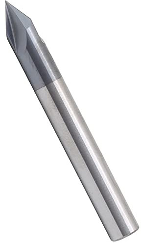 Estink Chamfer Router Bit, 3 Flutes 60 Degree CNC Router Bit 6mm Shank for Woodworking CNC Machining V-Groove Carving