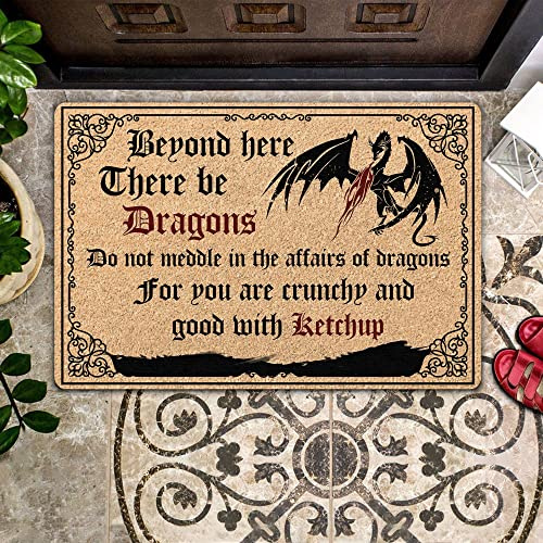 Door Mats Indoor Pretty Design Doormat Home Decor Dragon Beyond Here There Be Dragons House Warming Gifts New Home Decor