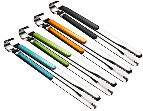 4 Pezzi Pinze da Cucina In Acciaio Inox, 10 Pinze Per Cucinare, Pinze Per Alimenti In Metallo Con Impugnatura Antiscivolo, Pinze da Antiaderenti Ad Alta Resistenza Al Calore, Pinze Per Barbecue