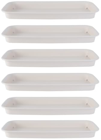 YARNOW 6 Stück Rechteckige Pflanzenuntersetzer Stabile Pflanzenauffangschale Kunststoff-Pflanzenwasserschale Moderne Blumentopf-Untersetzer Für Innen- Außenbereich 30. 8X13. 8Cm